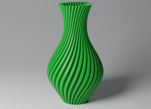 Groene vaas in spiraalvorm