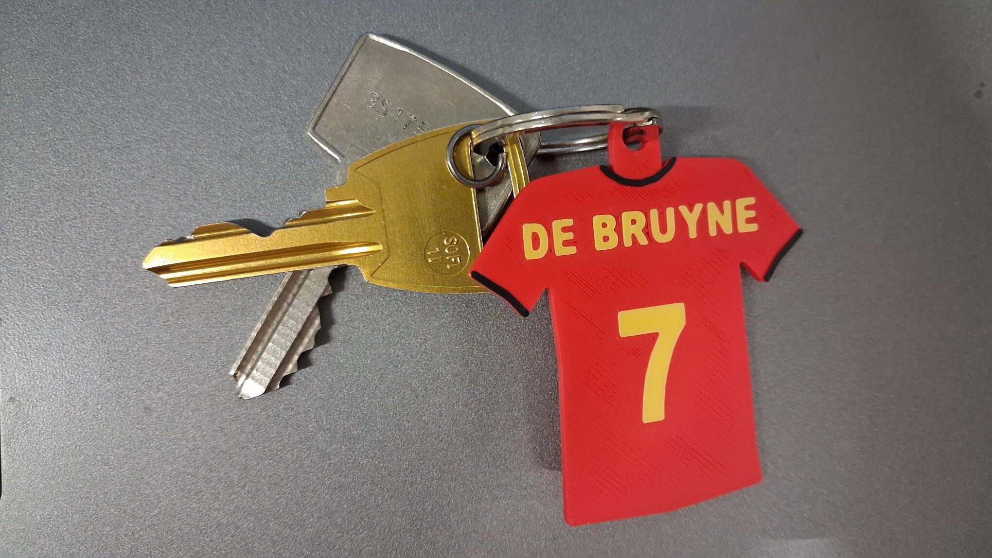 Voetbal t-shirt sleutelhanger - Kevin De Bruyne - België